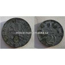 2h 1924 1/1 - 2 haléř první republika - flíčky
